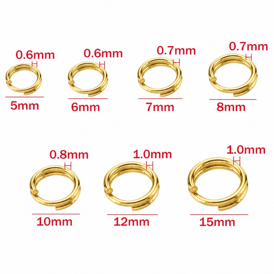 Gold Plated Ring - 100-50 pezzi 5/6/7/8/10/15mm Anelli di Giunzione