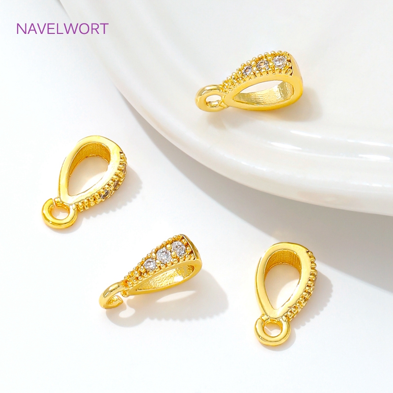 Gold Plated Ring - 14K/18K placcato oro intarsiato zircone ciondolo