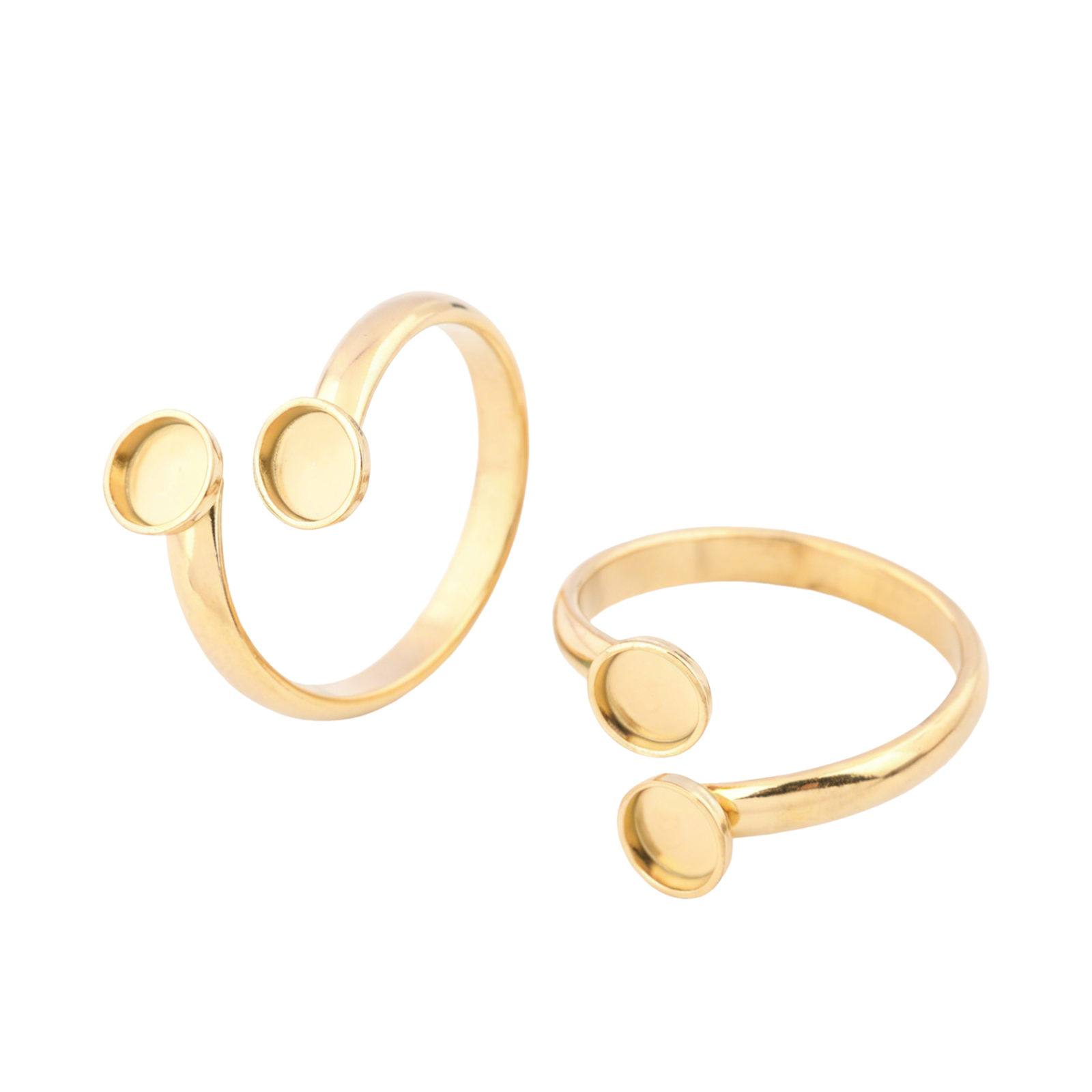 Gold Plated Ring - 10 pezzi di anelli regolabili in