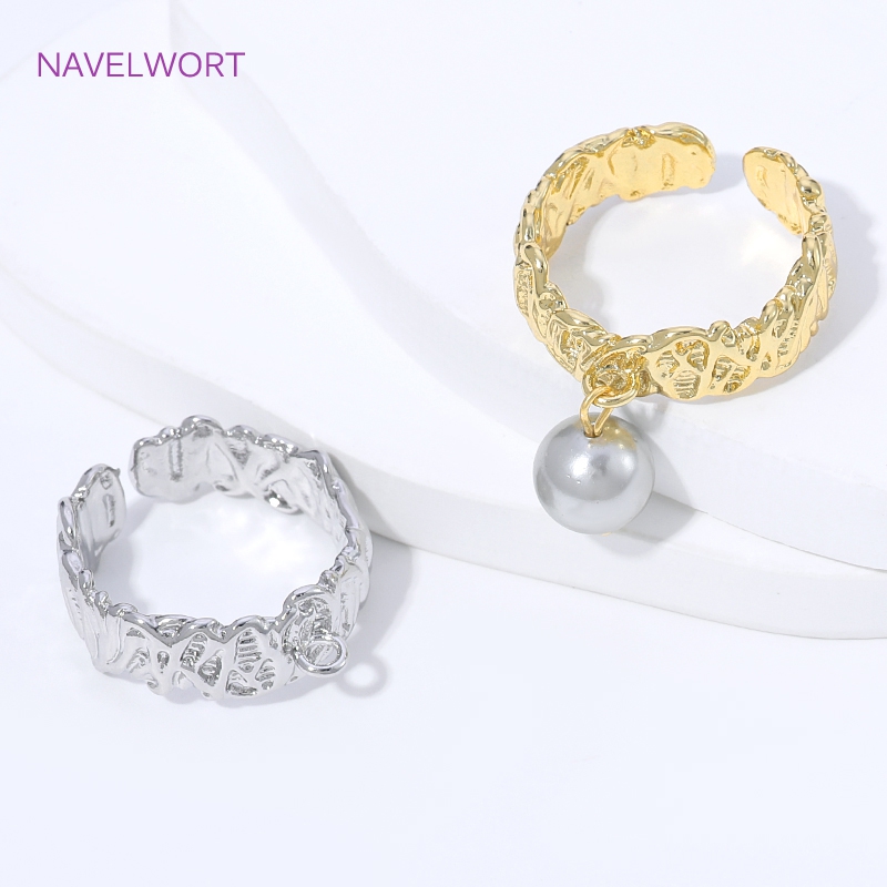 Gold Plated Ring - Anelli aperti a strisce in ottone