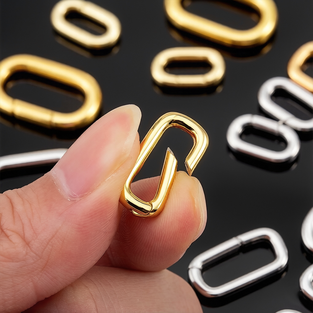 Gold Plated Ring - 2 pz. Chiusure a Moschettone Ovali