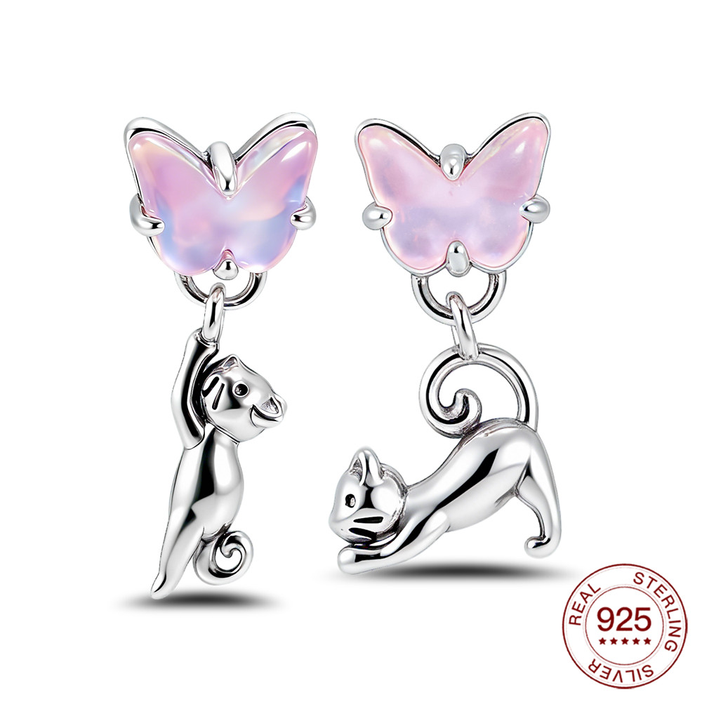Opal Earrings Dangle - Orecchini asimmetrici in argento sterling 925