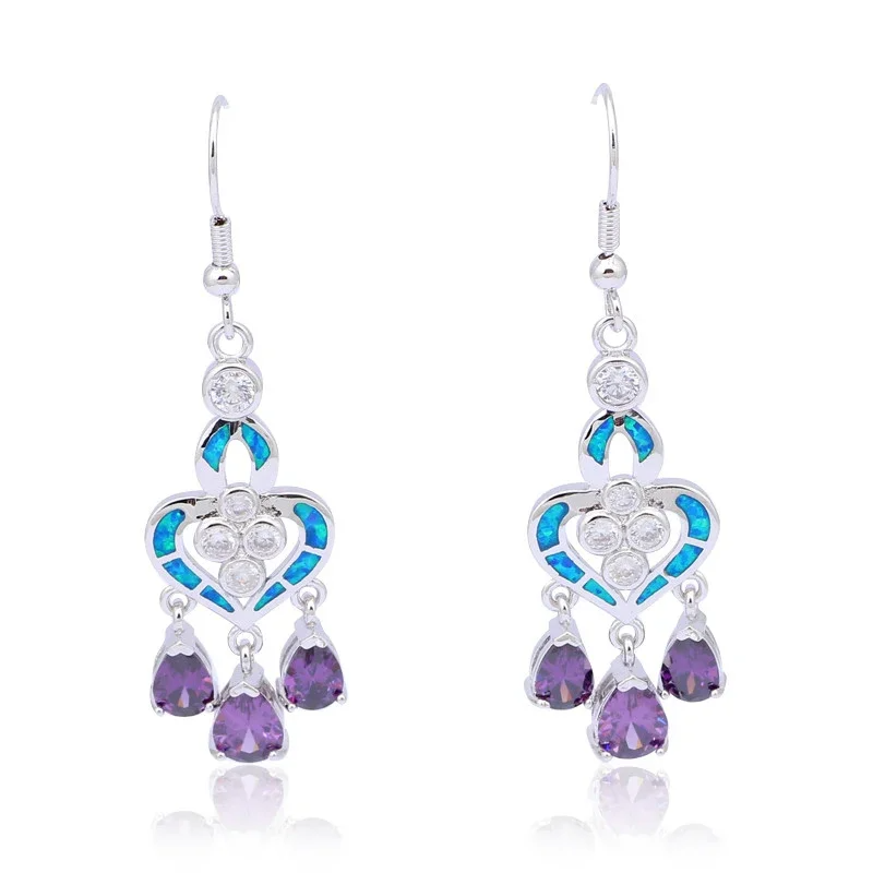 Orecchini a forma di cuore con - Opal Earrings Dangle recensione e prezzo