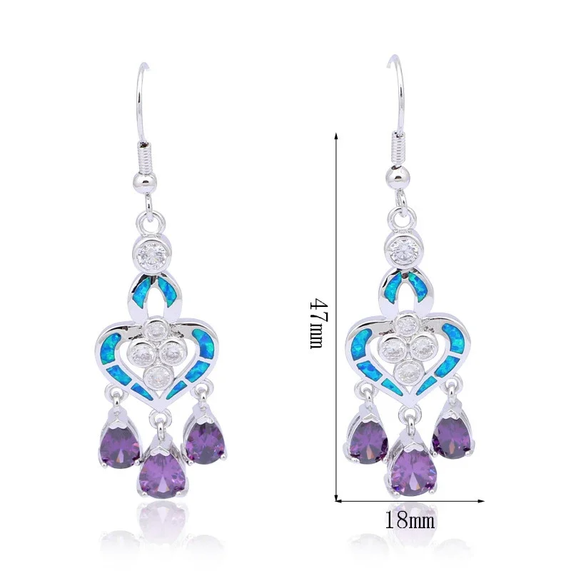 Orecchini a forma di cuore con - Opal Earrings Dangle recensione e prezzo