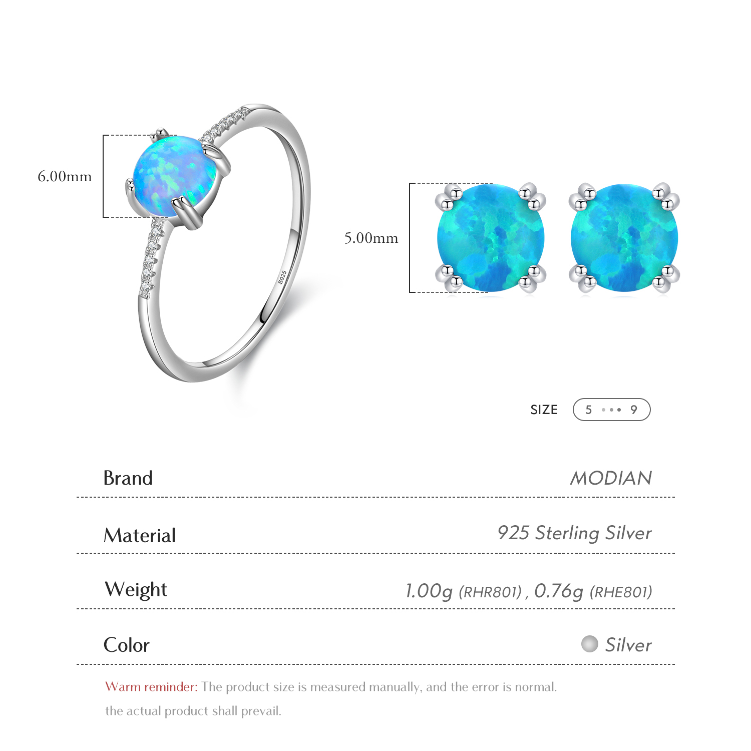 Modian autentico Set di gioiel - Opal Earrings Dangle recensione e prezzo