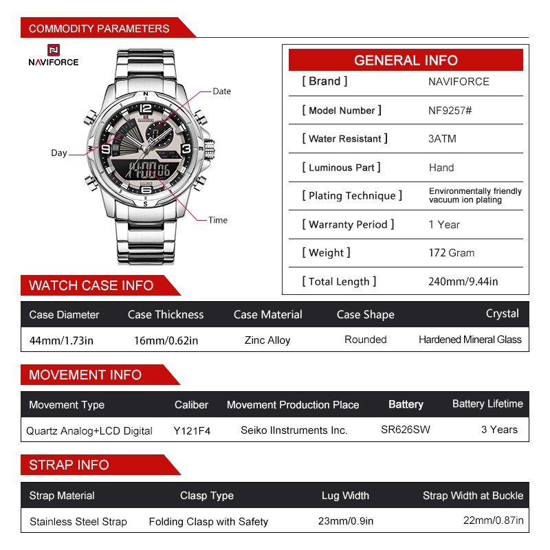 NAVIFORCE Orologio da uomo con - Watch Display Box recensione e prezzo